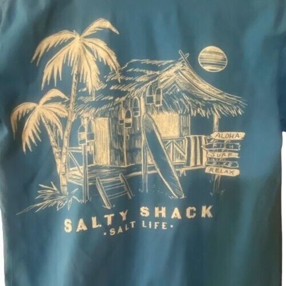 Salt Life Tshirt Mens Size Small Short Sleeve 'Live Salty Salty Shack Salt Life' - Picture 6 of 6